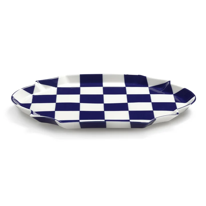 Serax - Fête des Bêtes Serving platter, blue / white