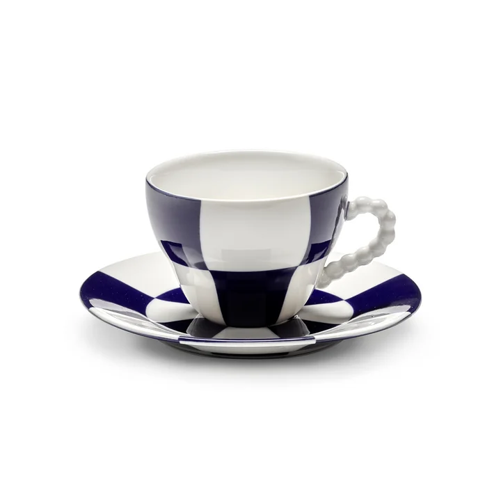 Serax - Fête des Bêtes Cup and saucer, blue / white
