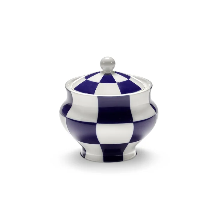 Serax - Fête des Bêtes Sugar bowl, blue / white