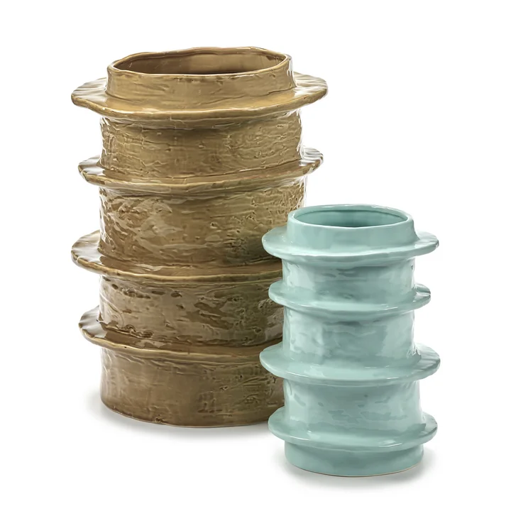 Serax - Urban Jungle Flower pot, ochre and light blue
