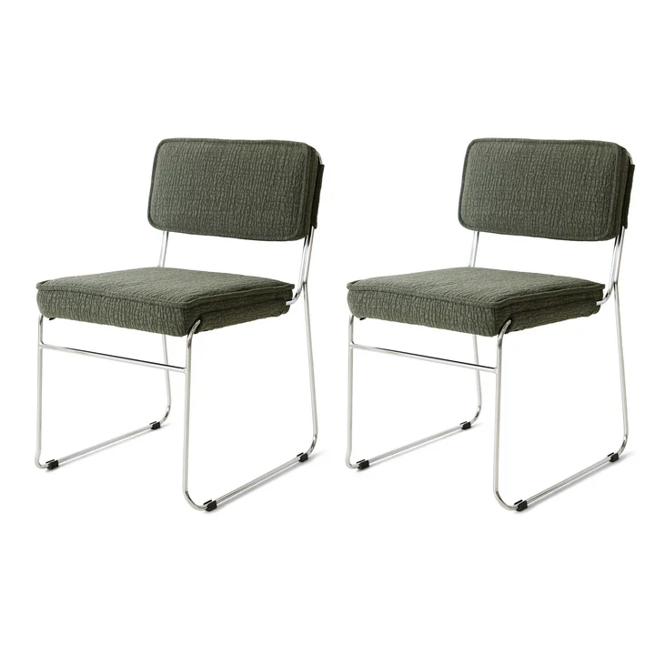 HKliving - Endless Dining chair, edge / wild olive (set of 2)