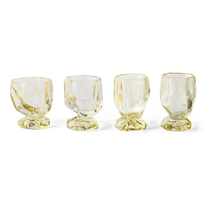 HKliving - Glasses, citrine (set of 4)