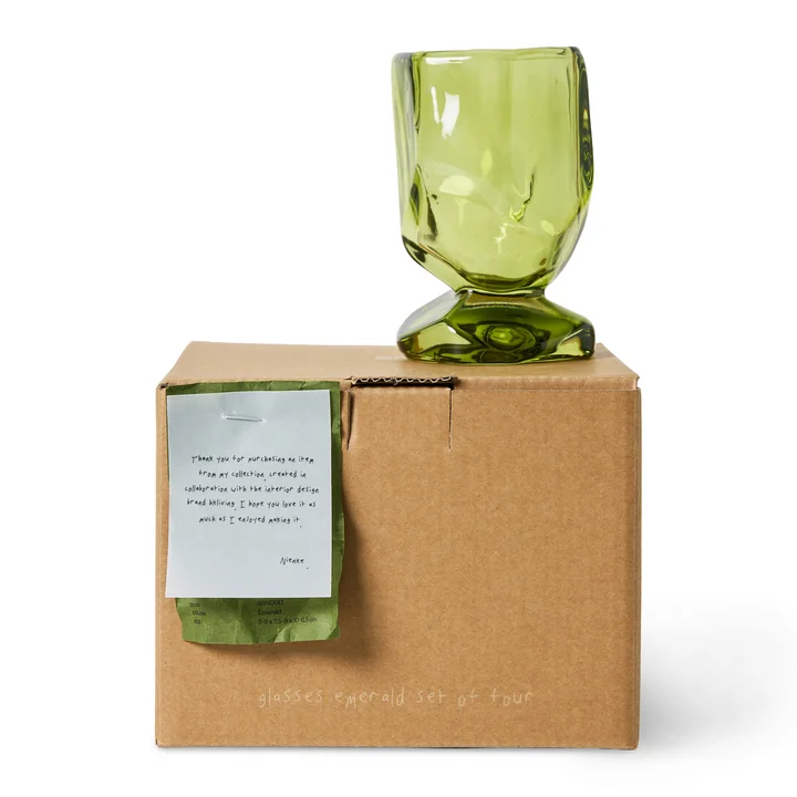 HKliving - Glasses, emerald, Packaging