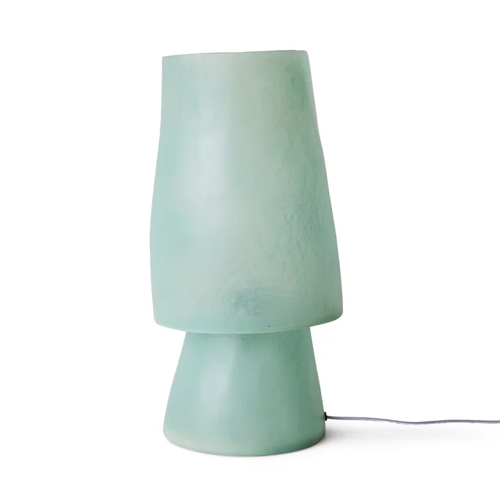 HKliving - Glassfiber table lamp, H 52 cm, petrol blue