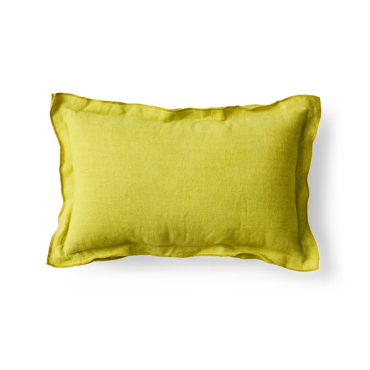 HKliving - Linen cushion, 50 x 30 cm, lemongrass