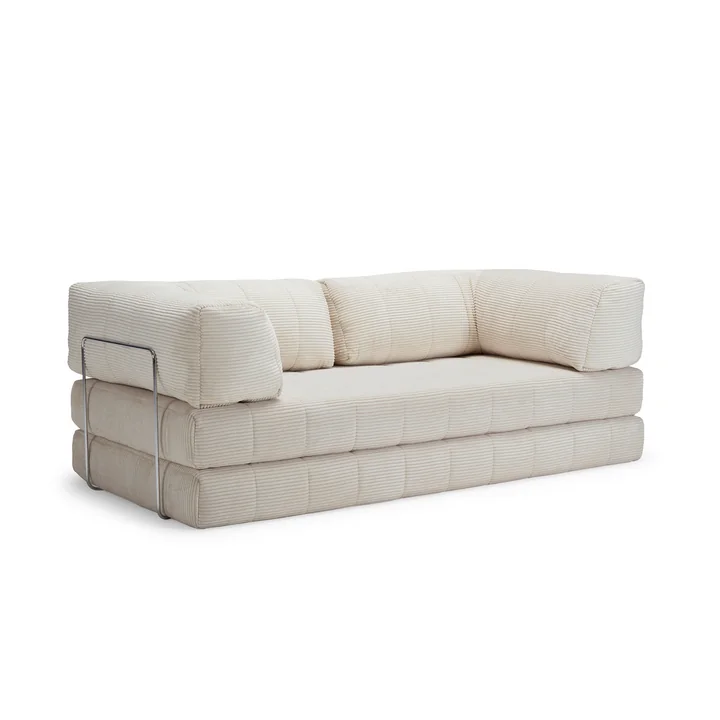 Innovation Living - Cozypad Sofa bed, 2 L-shaped back cushions, ivory (fabric 594 Corduroy)