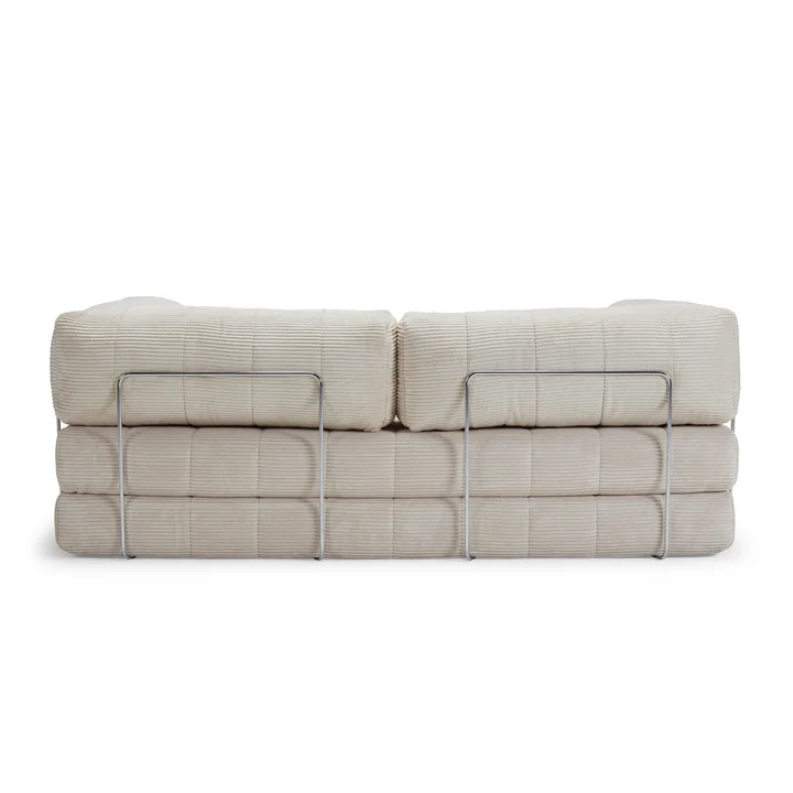 Innovation Living - Cozypad Sofa bed, 2 L-shaped back cushions, ivory (fabric 594 Corduroy)