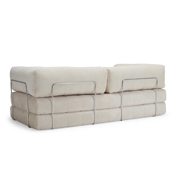 Innovation Living - Cozypad Sofa bed, 2 L-shaped back cushions, ivory (fabric 594 Corduroy)