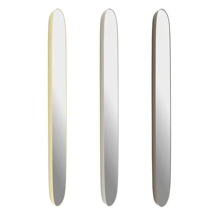 Muuto - Framed Mirror, 150 x 50 cm, light yellow, gray and taupe / clear glass