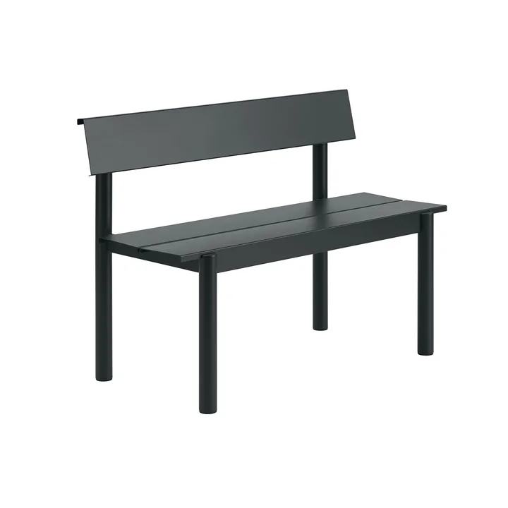 Muuto - Linear Steel Bench with backrest, 110 cm, black