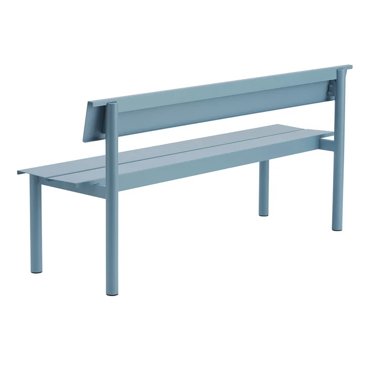 Muuto - Linear Steel Bench with backrest, 170 cm, light blue