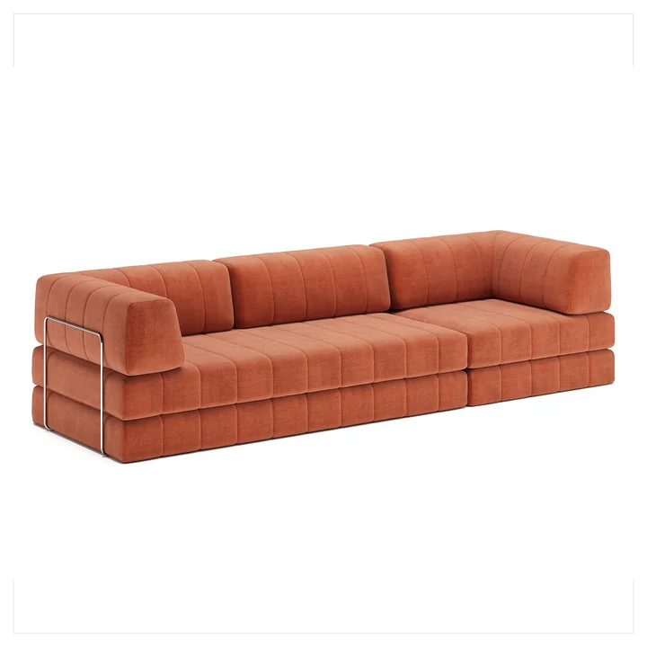 Innovation Living - Cozypad sofa bed, & chair with backrest cushion/armrest, rust orange (fabric 412 Esina)