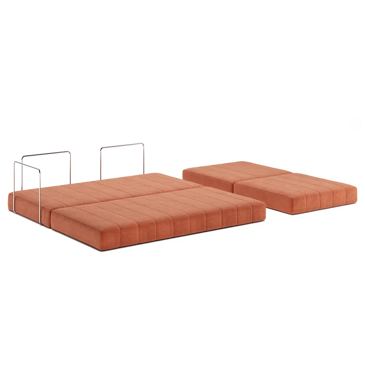 Innovation Living - Cozypad sofa bed, & chair with backrest cushion/armrest, rust orange (fabric 412 Esina)