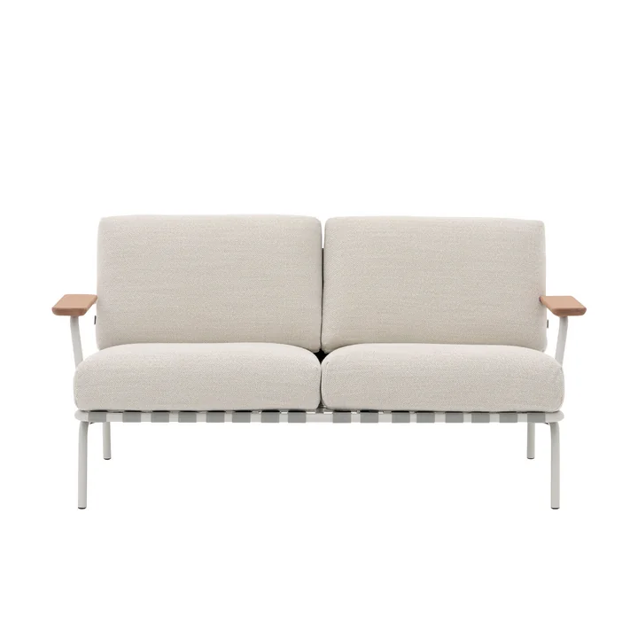 Muuto - Settle Outdoor 2-seater sofa, gray / gray (fabric Laze 1)