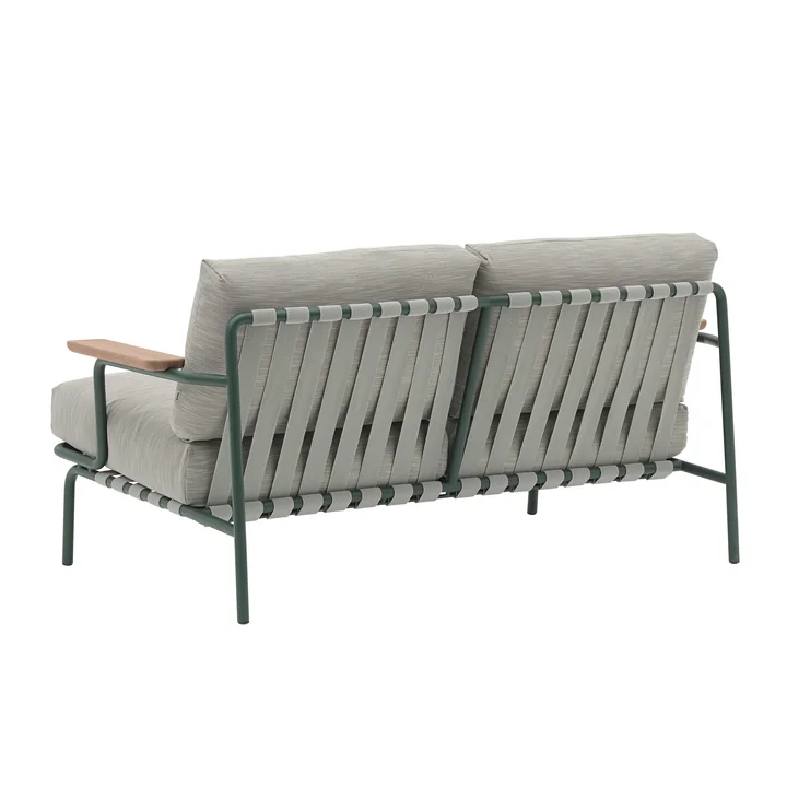 Muuto - Settle Outdoor 2-seater sofa, green / dark green (fabric Ribbed Weave 2)
