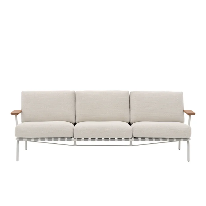 Muuto - Settle Outdoor 3-seater sofa, gray / gray (fabric Laze 1)