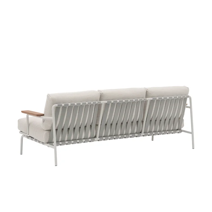 Muuto - Settle Outdoor 3-seater sofa, gray / gray (fabric Laze 1)