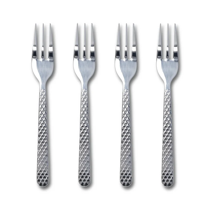 Lyngby Porcelæn - Rhombe cake fork 4 pieces, steel