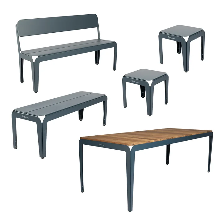 Weltevree - Bended Wood Set, gray-blue (RAL 5008)