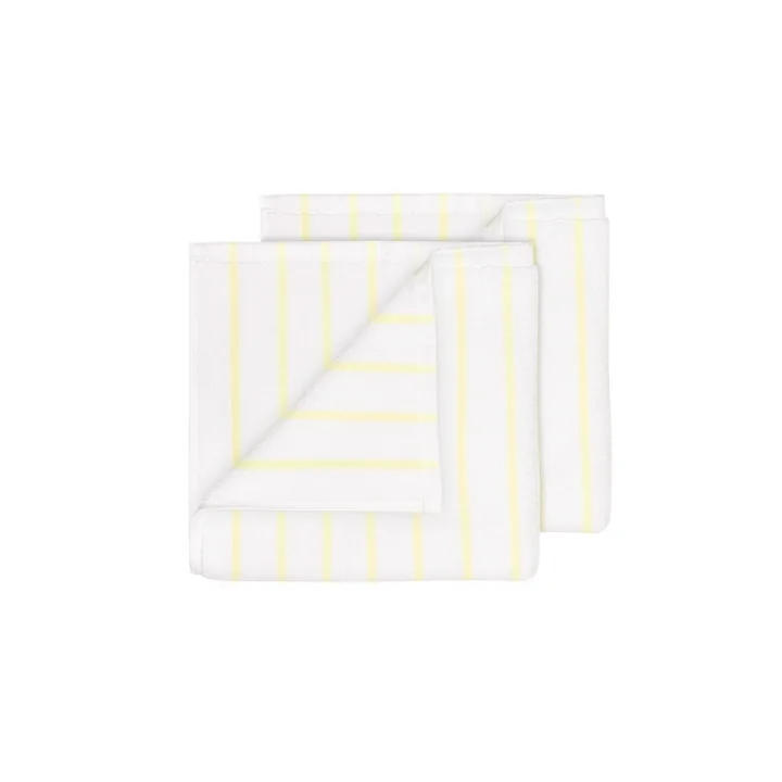 Blomus - Arto Guest towel, 50 x 30 cm, thin stripes, white / transparant yellow (set of 2)
