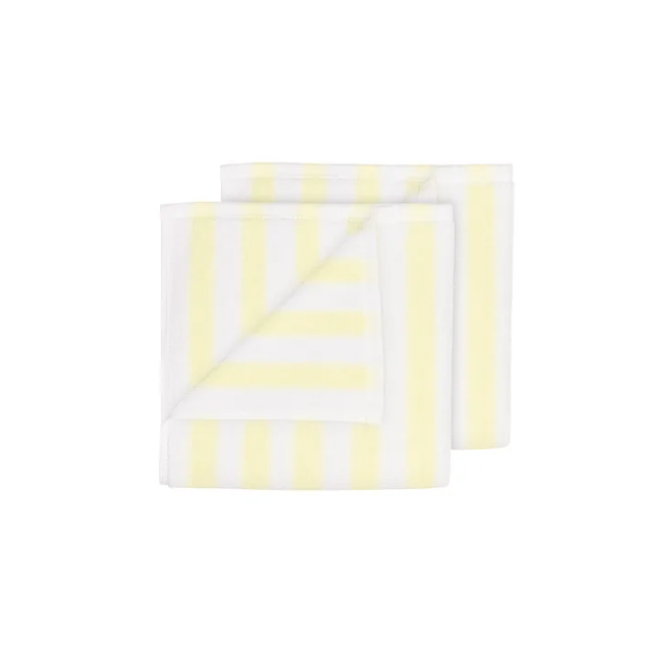 Blomus - Arto Guest towel, 50 x 30 cm, wide stripes, white / transparant yellow (set of 2)
