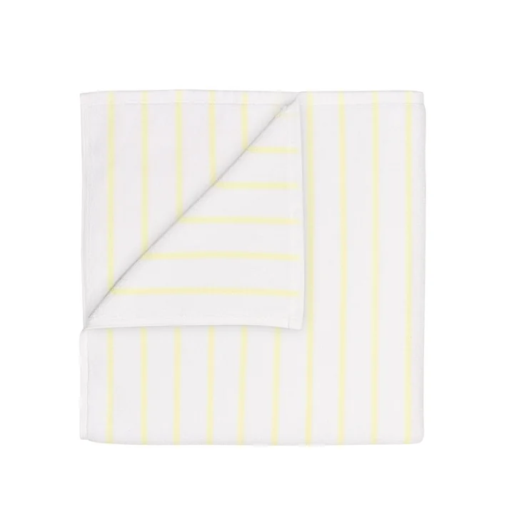 Blomus - Arto Bath towel, 140 x 70 cm, thin stripes, white / transparant yellow