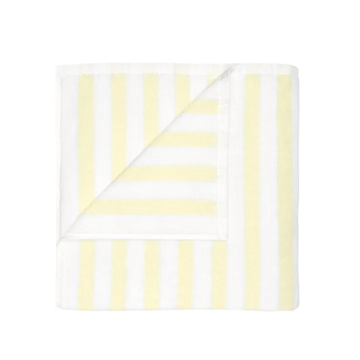 Blomus - Arto Bath towel, 140 x 70 cm, wide stripes, white / transparant yellow