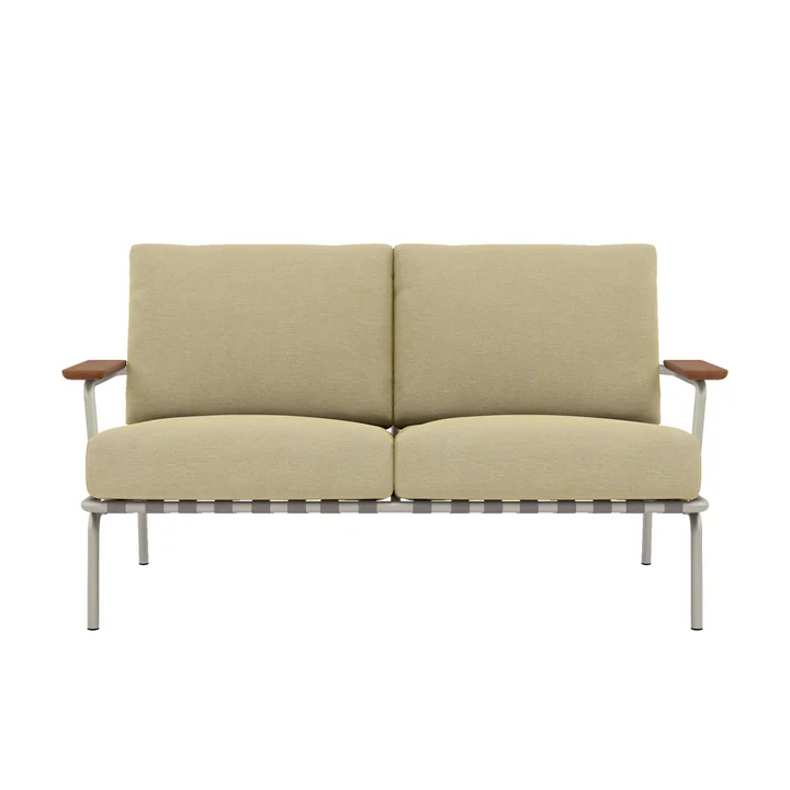 Muuto - Settle Outdoor 2-seater sofa, beige / gray (fabric Delta 25)