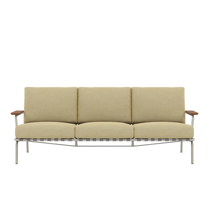 Muuto - Settle Outdoor 3-seater sofa, beige / gray (fabric Delta 25)