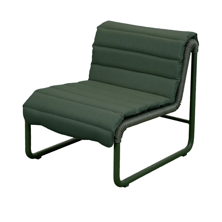 Cane-line - Al Dente Lounge chair with seat cushion, dark green