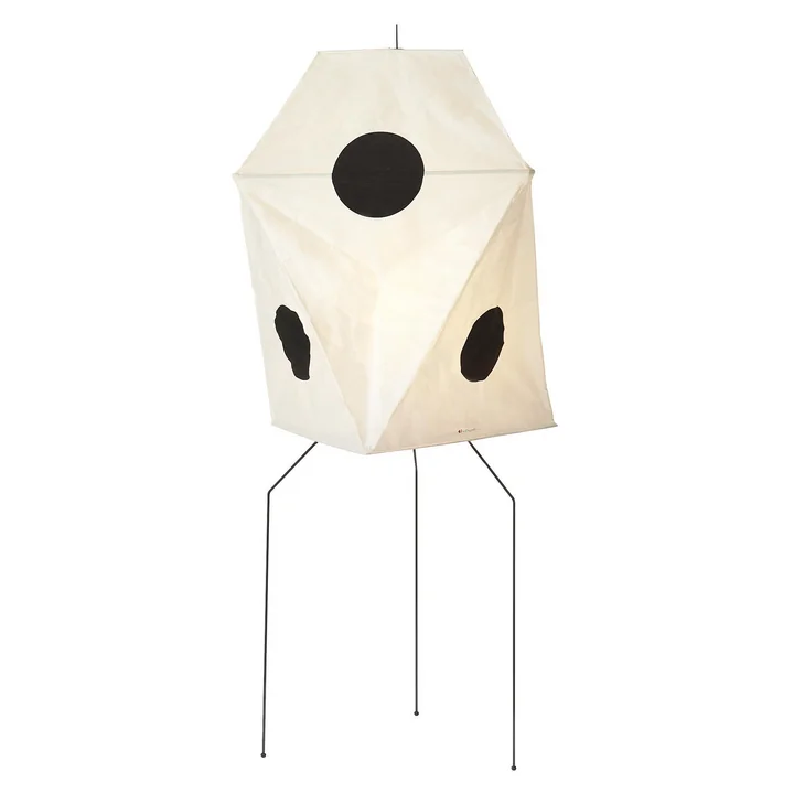 Vitra - Akari UF3-Q floor lamp, Ø 56 cm H 145 cm, natural / black