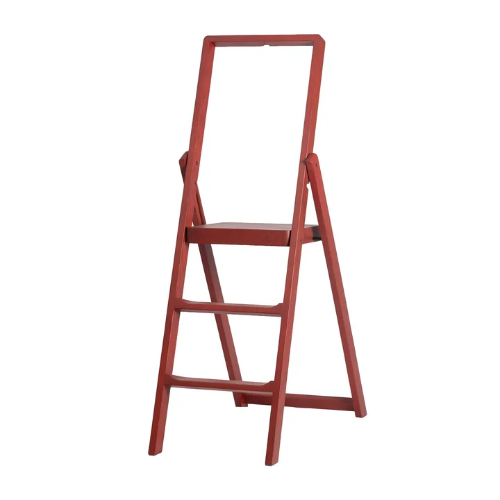 Design House Stockholm - Step Folding ladder, stained oak, red