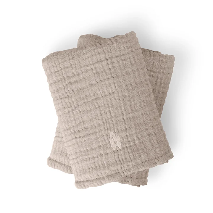 Sebra - 6-ply muslin changing mat, beige (set of 2)