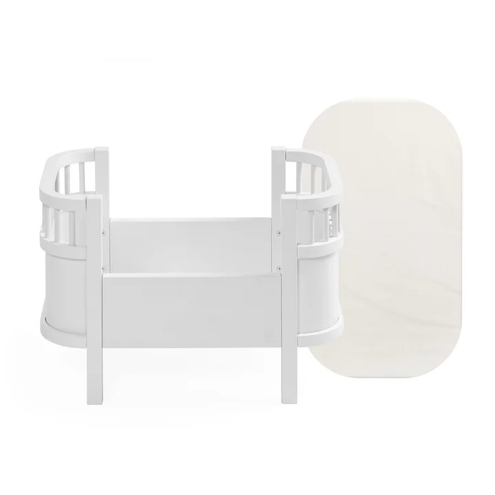 Sebra - Doll's bed and mattress, white