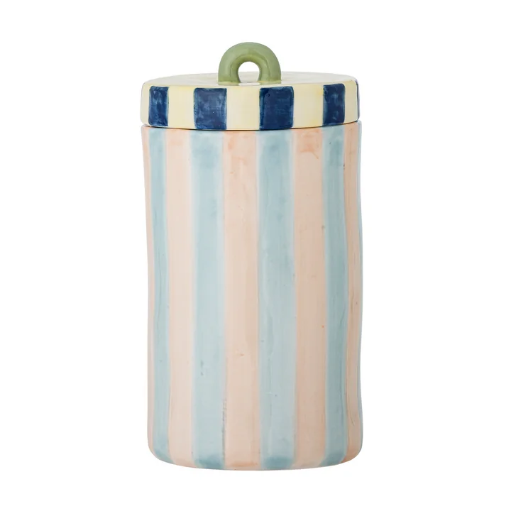 Bloomingville - Phoenix Pot with lid, Ø 10.5 x H 20.5 cm, multi