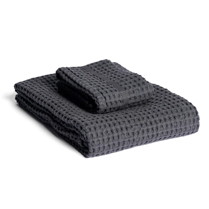 The Organic Company - Big Waffle Towel, gift set, dark gray