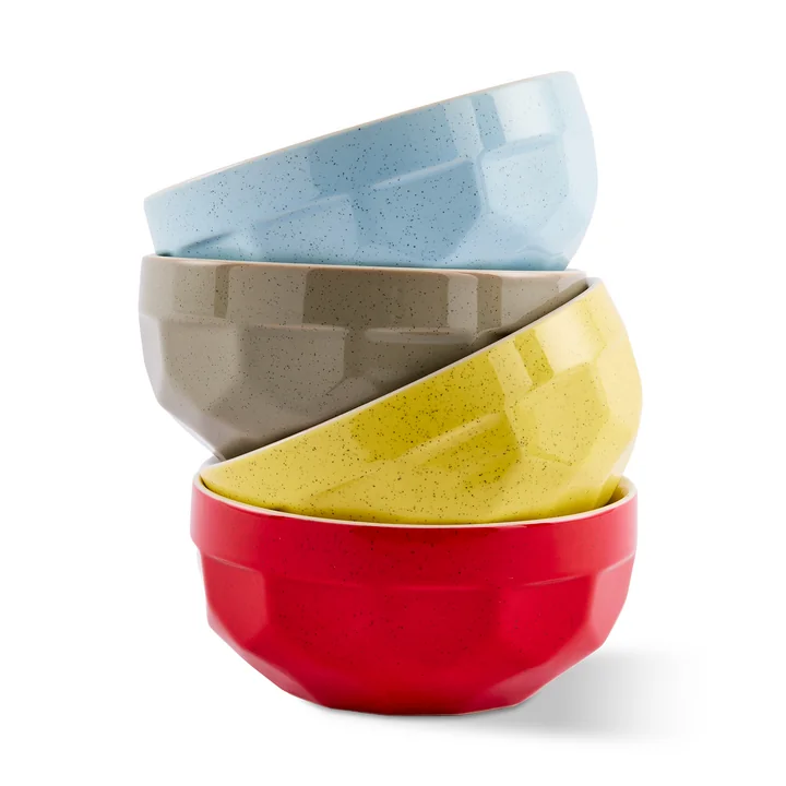 POLSPOTTEN - Polygon Breakfast bowls set of 4, multicolored