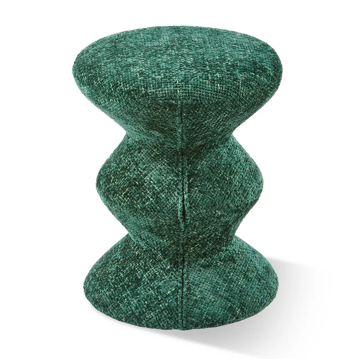 POLSPOTTEN - Zig Zag Stool Soft, dark green