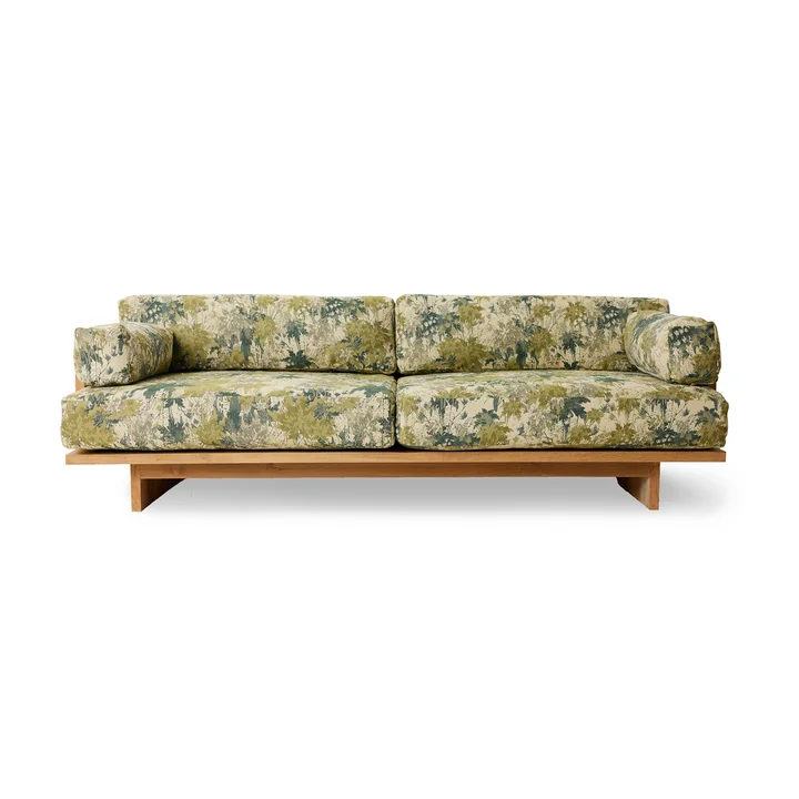 HKliving - Outdoor Teak Lounge Sofa, Botanical
