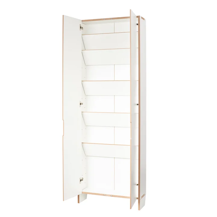 Tojo - flat man shoe cabinet standing, white
