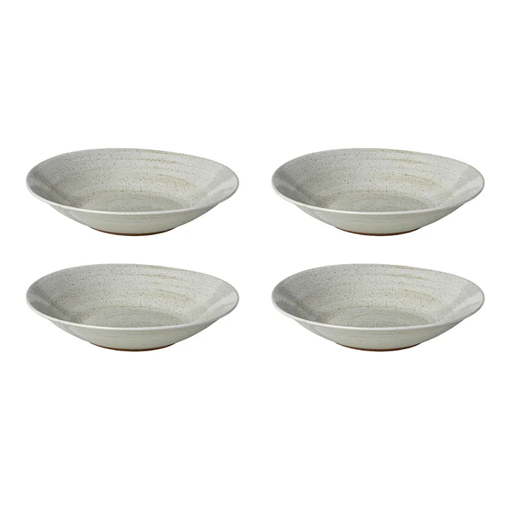 Broste Copenhagen - Grød Deep plate, Ø 22 x H 5 cm, sand (set of 4)