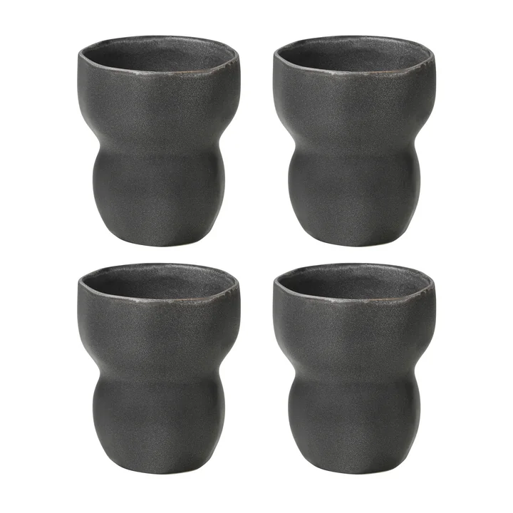 Broste Copenhagen - Limfjord Mug, 350 ml, dark gray (set of 4)
