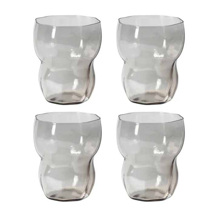 Broste Copenhagen - Limfjord Drinking Glass, 350 ml, light gray (set of 4)