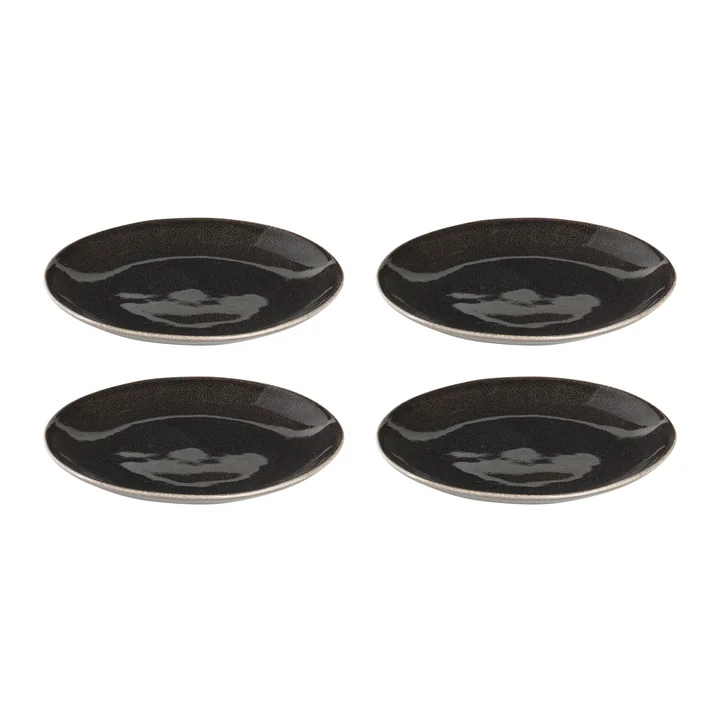 Broste Copenhagen - Nordic Coal Dessert plates, Ø 20 cm (set of 4)