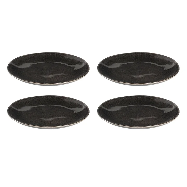 Broste Copenhagen - " Nordic Coal " dinner plates, Ø 26 cm (set of 4)