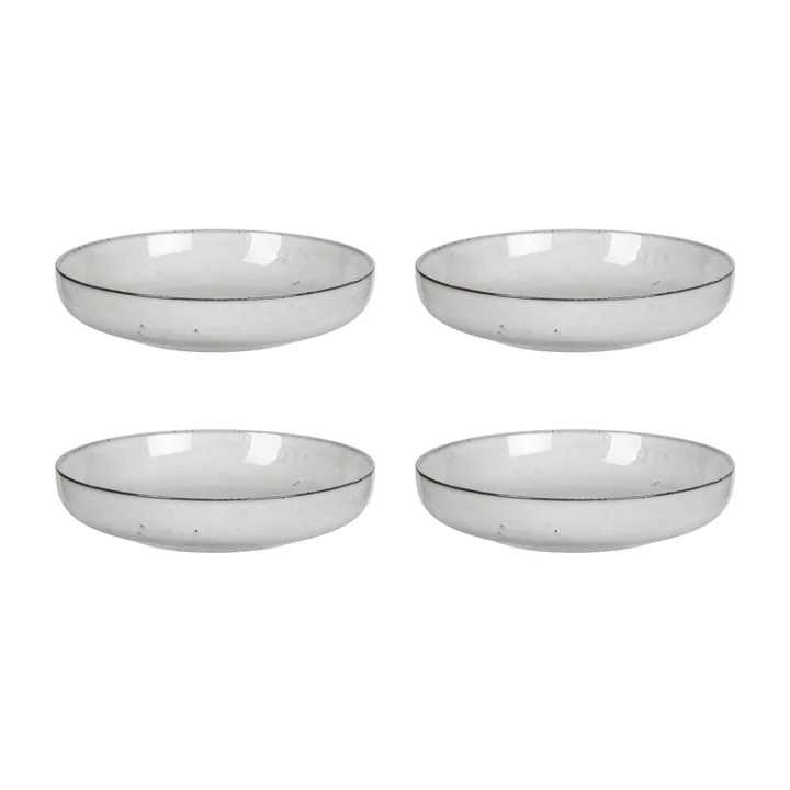 Broste Copenhagen - Nordic Sand Deep bowl, Ø 22.5 x H 4.8 cm (set of 4)