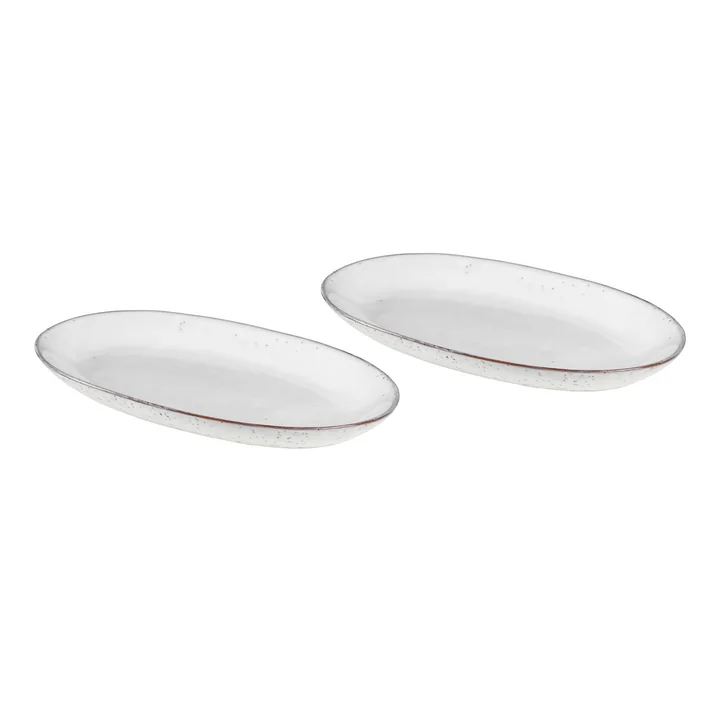 Broste Copenhagen - Nordic Sand Oval Serving Plate L, 30 x 17 cm (set of 2)