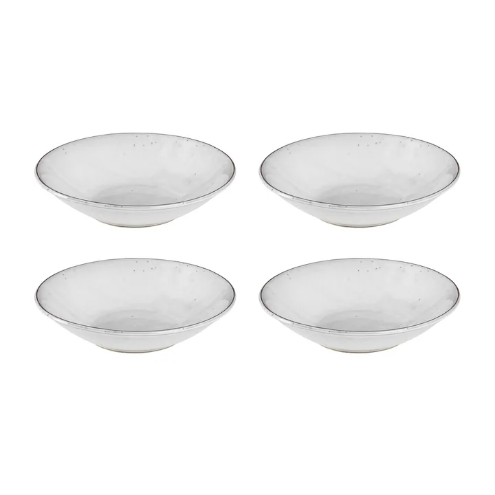 Broste Copenhagen - " Nordic Sand " Deep Plate, Ø 22.5 x H 5 cm (set of 4)