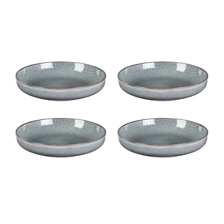 Broste Copenhagen - Nordic Sea Deep bowl, Ø 22.5 x H 4.8 cm (set of 4)