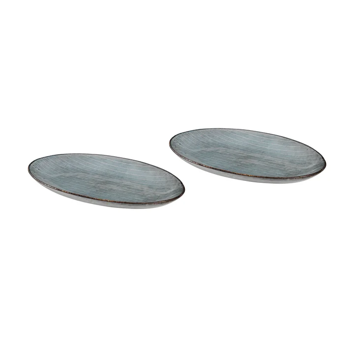Broste Copenhagen - Nordic Sea Oval Serving Plate S, 22 x 13.6 cm (set of 2)
